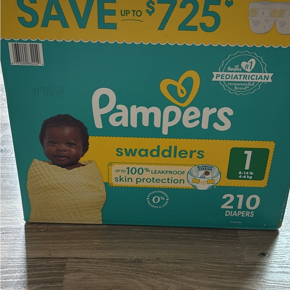 Swaddlers Diapers - 210 Count, Green Packaging